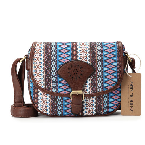 Women Laser Shoulder Bag Bohemian Style Purse coffee