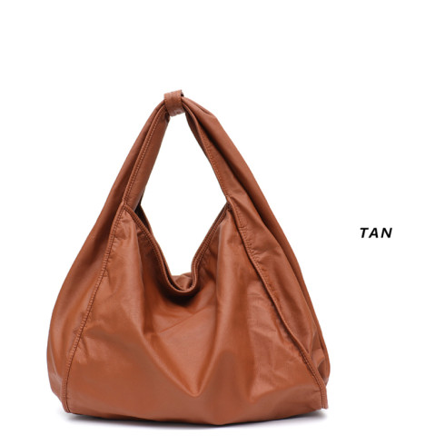 Soft Washed PU Leather Women Hobo Handbag 