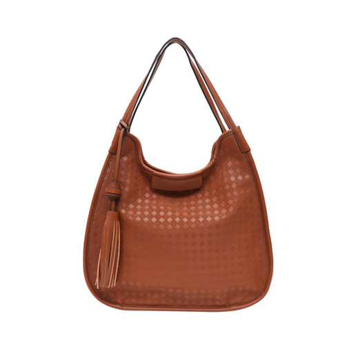 Large Capacity Women Handbag Pu Leather Totes brown