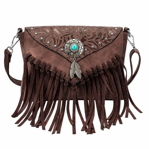 Women Western  Purse Vintage Crossbody Bag coffee