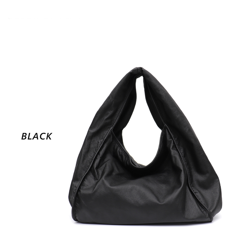 Soft Washed PU Leather Women Hobo Handbag 