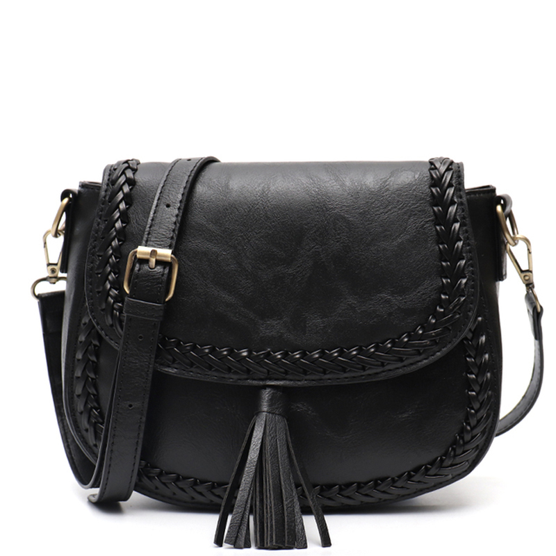 Vintage Women Crossbody Bag with Tassel  