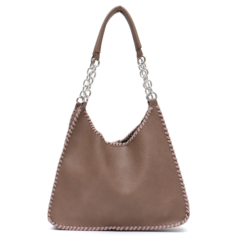 Women Soft Vegan Leather Handbag khaki